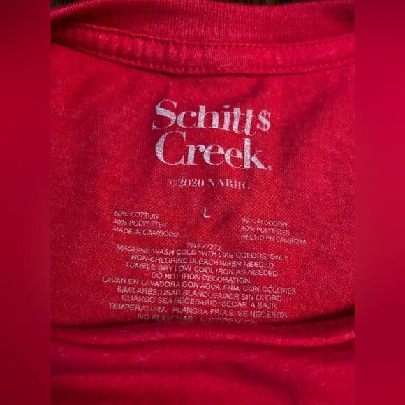 Schitt's Creek Welcome To Rosebud Motel Graphic Print T-Shirt Red Size Large - Picture 4 of 9